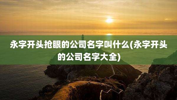 永字开头抢眼的公司名字叫什么(永字开头的公司名字大全)
