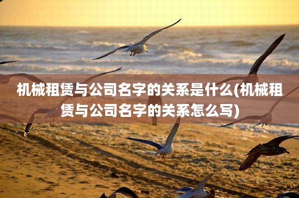 机械租赁与公司名字的关系是什么(机械租赁与公司名字的关系怎么写)