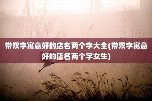 带双字寓意好的店名两个字大全(带双字寓意好的店名两个字女生)