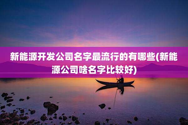 新能源开发公司名字最流行的有哪些(新能源公司啥名字比较好)