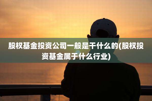 股权基金投资公司一般是干什么的(股权投资基金属于什么行业)