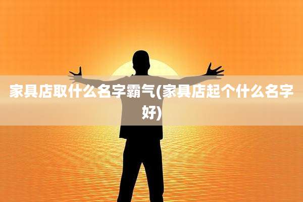 家具店取什么名字霸气(家具店起个什么名字好)