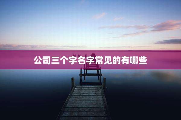 公司三个字名字常见的有哪些