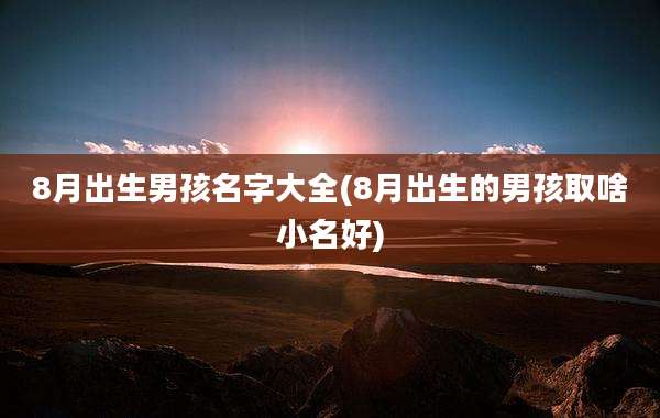 8月出生男孩名字大全(8月出生的男孩取啥小名好)