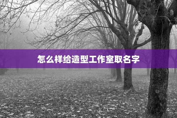 怎么样给造型工作室取名字