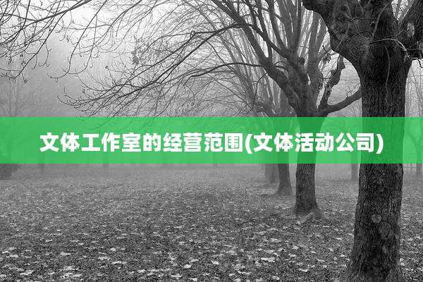 文体工作室的经营范围(文体活动公司)