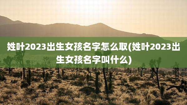 姓叶2023出生女孩名字怎么取(姓叶2023出生女孩名字叫什么)