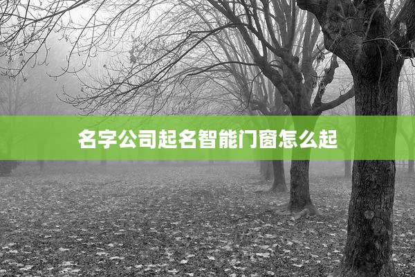 名字公司起名智能门窗怎么起