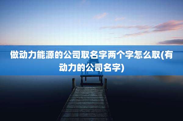 做动力能源的公司取名字两个字怎么取(有动力的公司名字)