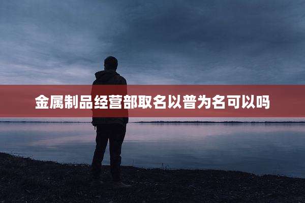 金属制品经营部取名以普为名可以吗