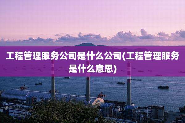 工程管理服务公司是什么公司(工程管理服务是什么意思)