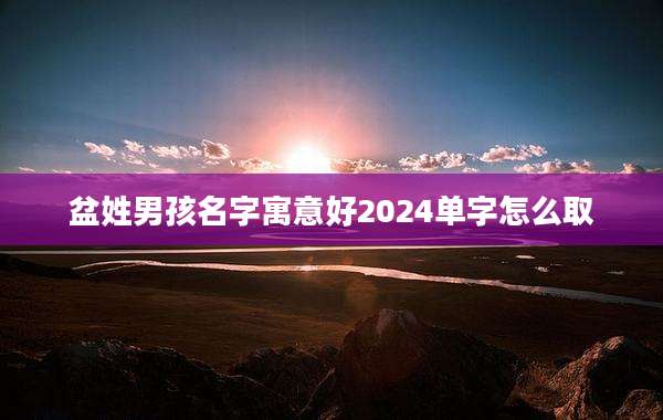 盆姓男孩名字寓意好2024单字怎么取