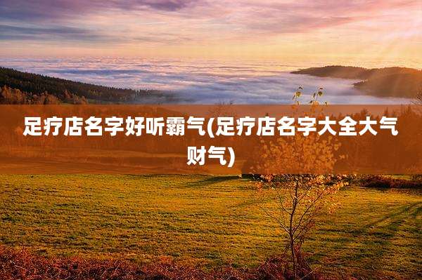 足疗店名字好听霸气(足疗店名字大全大气财气)