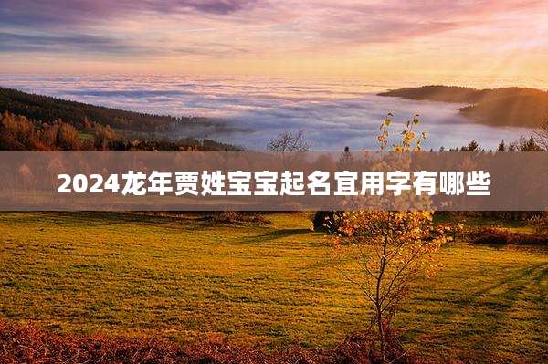 2024龙年贾姓宝宝起名宜用字有哪些