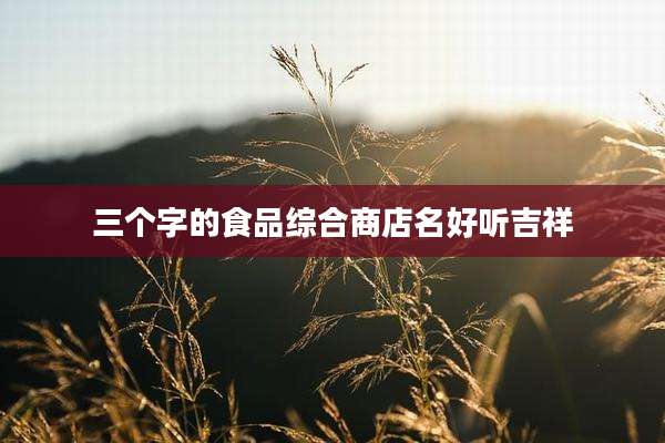 三个字的食品综合商店名好听吉祥
