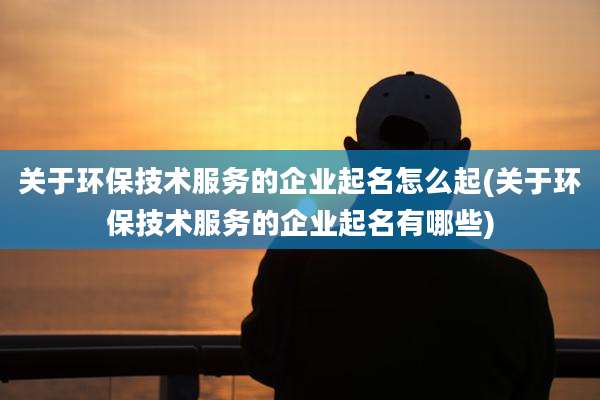 关于环保技术服务的企业起名怎么起(关于环保技术服务的企业起名有哪些)