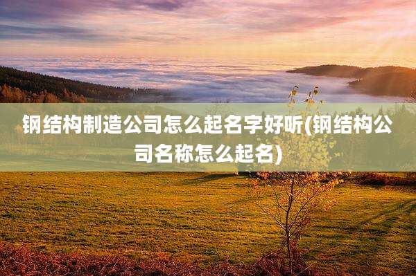 钢结构制造公司怎么起名字好听(钢结构公司名称怎么起名)