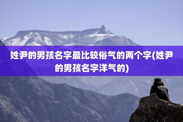 姓尹的男孩名字最比较俗气的两个字(姓尹的男孩名字洋气的)