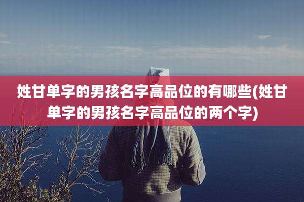 姓甘单字的男孩名字高品位的有哪些(姓甘单字的男孩名字高品位的两个字)