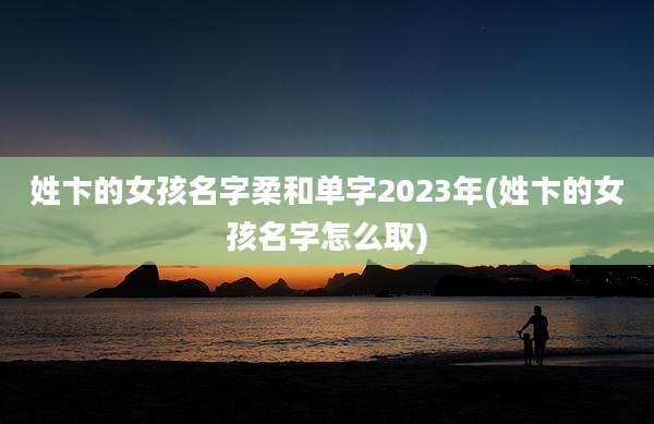 姓卞的女孩名字柔和单字2023年(姓卞的女孩名字怎么取)