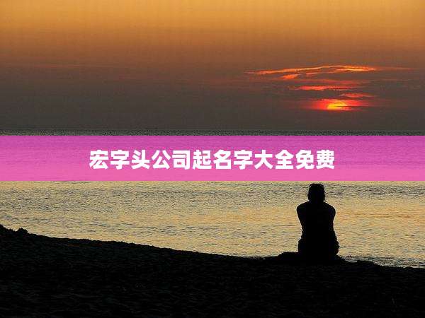 宏字头公司起名字大全免费