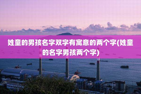 姓童的男孩名字双字有寓意的两个字(姓童的名字男孩两个字)