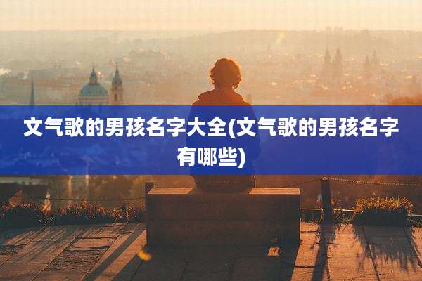 文气歌的男孩名字大全(文气歌的男孩名字有哪些)