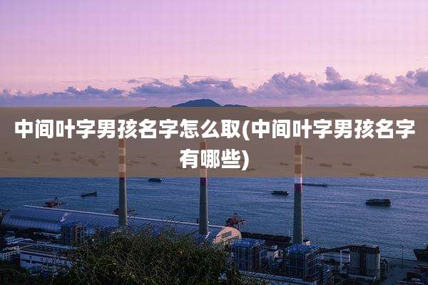 中间叶字男孩名字怎么取(中间叶字男孩名字有哪些)