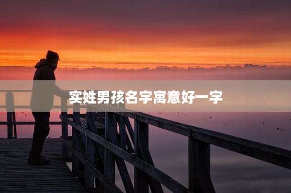 实姓男孩名字寓意好一字