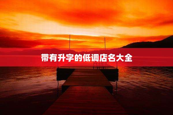 带有升字的低调店名大全
