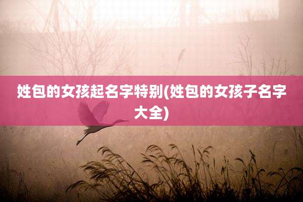 姓包的女孩起名字特别(姓包的女孩子名字大全)