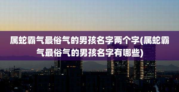 属蛇霸气最俗气的男孩名字两个字(属蛇霸气最俗气的男孩名字有哪些)