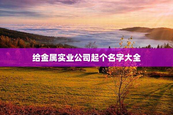 给金属实业公司起个名字大全
