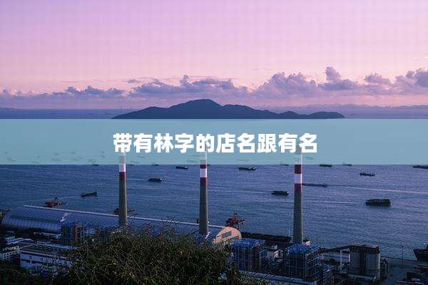 带有林字的店名跟有名