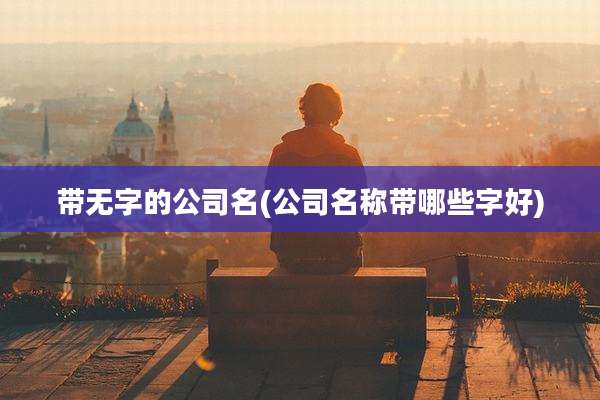 带无字的公司名(公司名称带哪些字好)
