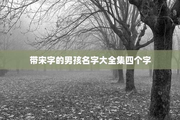 带宋字的男孩名字大全集四个字