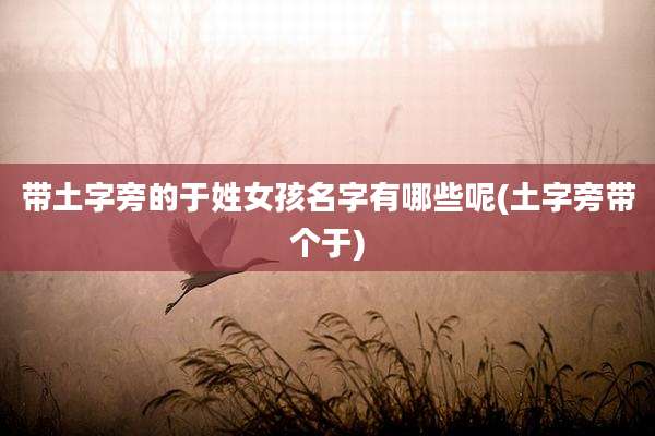带土字旁的于姓女孩名字有哪些呢(土字旁带个于)