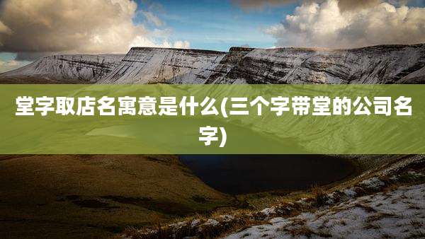 堂字取店名寓意是什么(三个字带堂的公司名字)