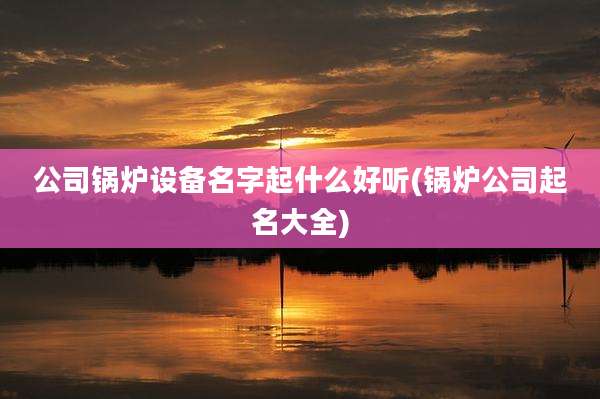 公司锅炉设备名字起什么好听(锅炉公司起名大全)