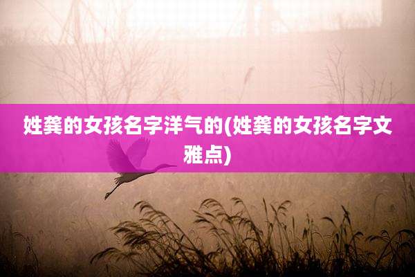 姓龚的女孩名字洋气的(姓龚的女孩名字文雅点)