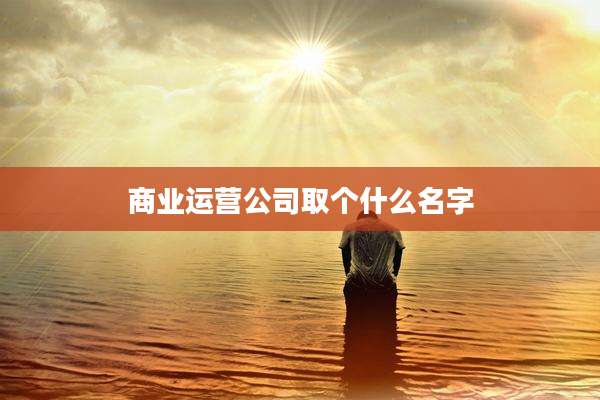 商业运营公司取个什么名字