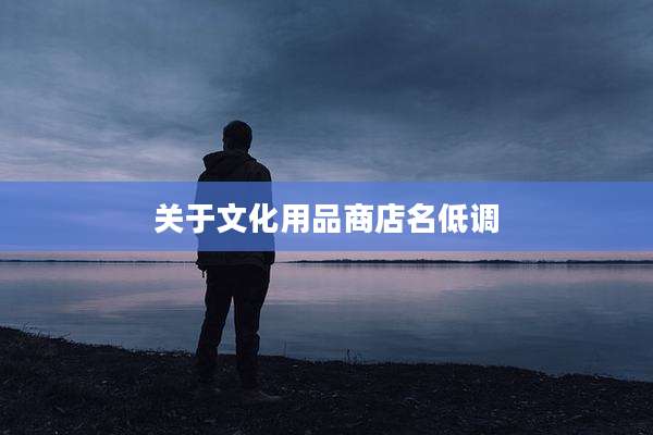 关于文化用品商店名低调