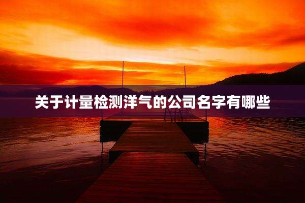 关于计量检测洋气的公司名字有哪些