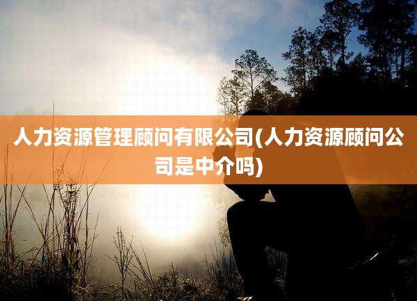 人力资源管理顾问有限公司(人力资源顾问公司是中介吗)