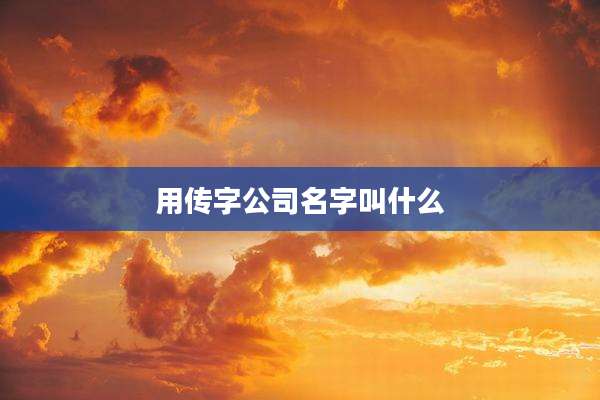 用传字公司名字叫什么