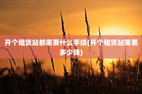 开个租赁站都需要什么手续(开个租赁站需要多少钱)