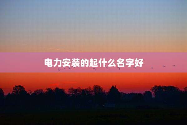电力安装的起什么名字好
