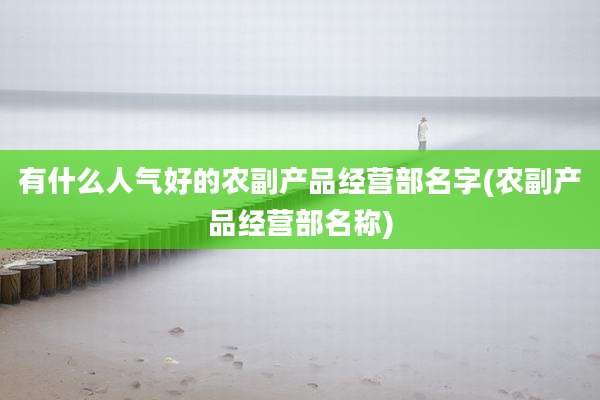 有什么人气好的农副产品经营部名字(农副产品经营部名称)