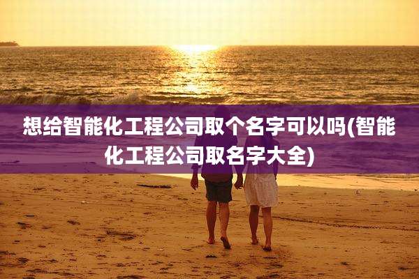 想给智能化工程公司取个名字可以吗(智能化工程公司取名字大全)