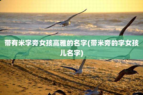 带有米字旁女孩高雅的名字(带米旁的字女孩儿名字)
